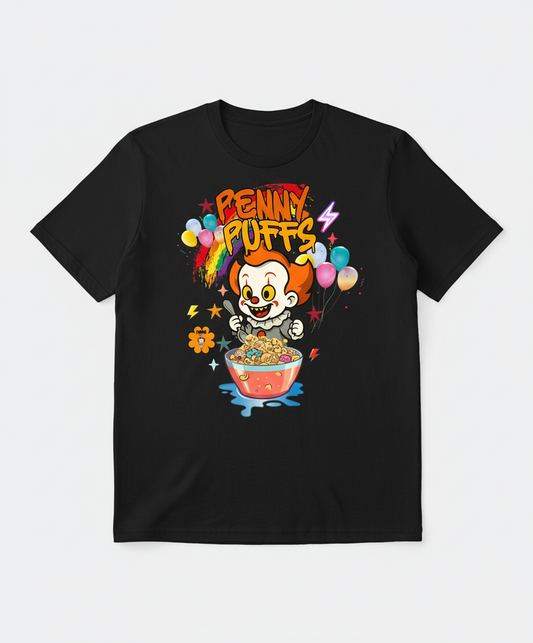 Penny Puffs Cereal T-Shirt | Fun Retro Clown Tee for Kids