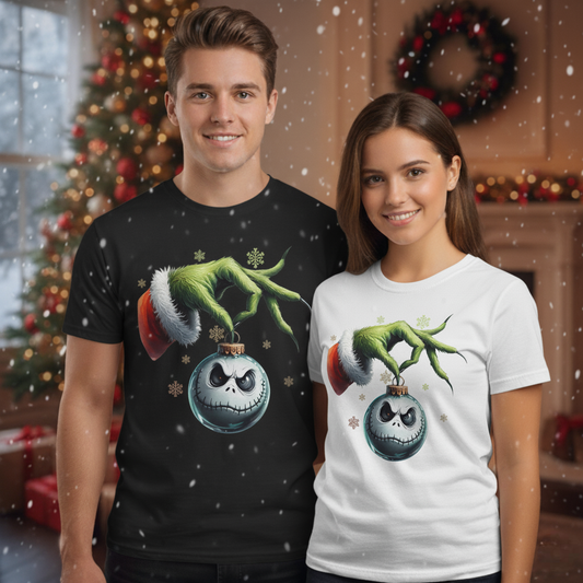Grinch Jack Skellington Christmas Ornament Shirt