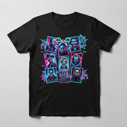 Boys of Fall Haunted Halloween T-Shirt | Spooky Movie Madness Tee