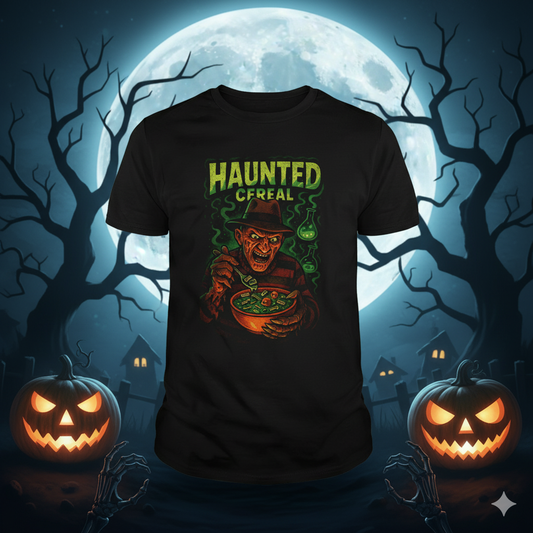 Haunted Cereal T-Shirt - Freddy Krueger Nightmare on Elm Street Tee