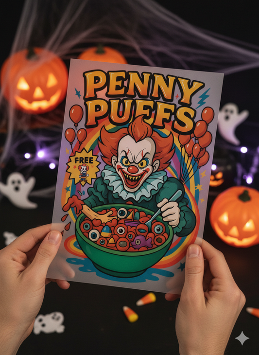 Penny Puffs Cereal Box Art Print - You'll Float Too! | DTF Transfer
