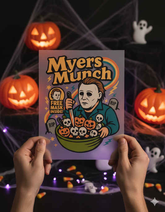 Myers Munch Cereal Box Art Print - A Killer Taste! | DTF Transfer