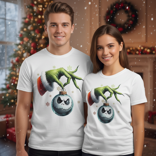 Grinch Jack Skellington Christmas Ornament Shirt