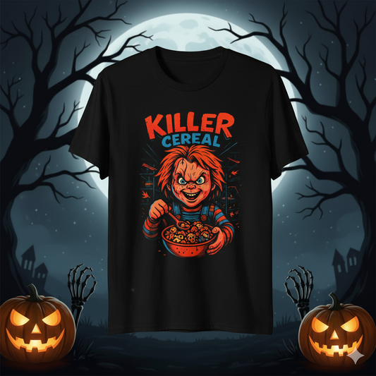 Killer Cereal Chucky T-Shirt - Child's Play Horror Movie Tee
