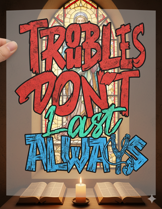 "Troubles Don't Last Always" Motivational | Resilience Street Style | DTF Transfer