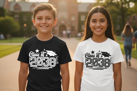 Class of 2038 Graduation T-Shirt - Kindergarten or Senior Class Tee